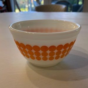 Vintage Pyrex Orange Polka Dot Small 1 1/2 Pint Nesting Mixing Bowl  #401